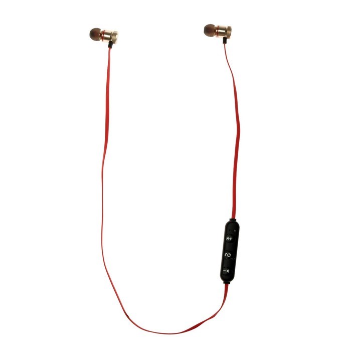 Наушники спортивные беспроводные, магнитные, Luazon VBT 1.30, вакуумные, Bluetooth 4.1, с микрофоном, 80 мАч, чёрно-красные - фото 51368230 Наушники спортивные беспроводные, магнитные, Luazon VBT 1.30, вакуумные, Bluetooth 4.1, с микрофоном, 80 мАч, чёрно-красные - фото 51368230