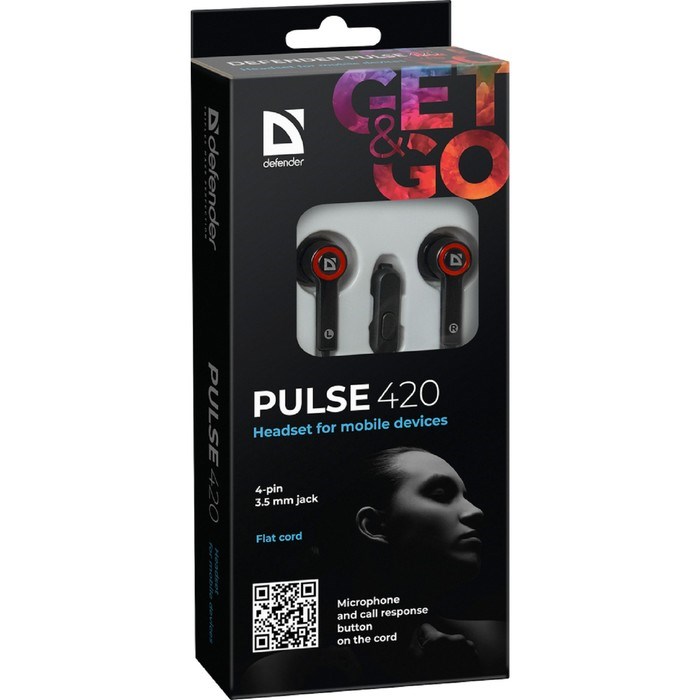 Наушники Defender Pulse 420, вакуумные, микрофон, 105дБ, 32 Ом, 3.5 мм, 1.2 м, чёрно-красные - фото 51368511 Наушники Defender Pulse 420, вакуумные, микрофон, 105дБ, 32 Ом, 3.5 мм, 1.2 м, чёрно-красные - фото 51368511