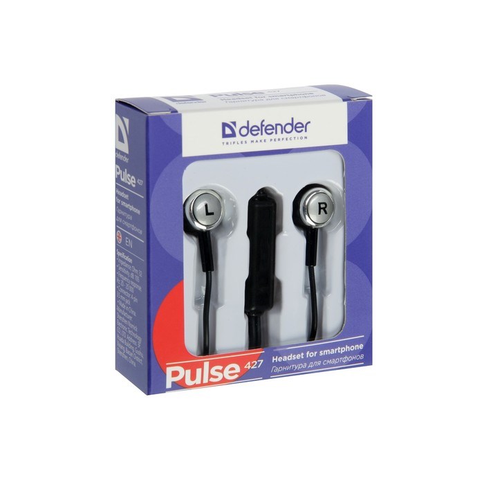 Наушники Defender Pulse 427, вакуумные, микрофон, 105 дБ, 32 Ом, 3.5 мм, 1.2 м, чёрные - фото 51368519 Наушники Defender Pulse 427, вакуумные, микрофон, 105 дБ, 32 Ом, 3.5 мм, 1.2 м, чёрные - фото 51368519