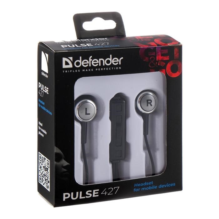 Наушники Defender Pulse 427, вакуумные, микрофон, 105 дБ, 32 Ом, 3.5 мм, 1.2 м, чёрные - фото 51368522 Наушники Defender Pulse 427, вакуумные, микрофон, 105 дБ, 32 Ом, 3.5 мм, 1.2 м, чёрные - фото 51368522