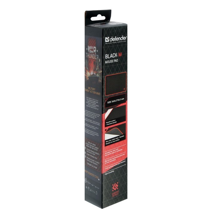 Коврик для мыши Defender Black M, игровой, 360x270x3 мм, чёрно-красный - фото 51368527 Коврик для мыши Defender Black M, игровой, 360x270x3 мм, чёрно-красный - фото 51368527