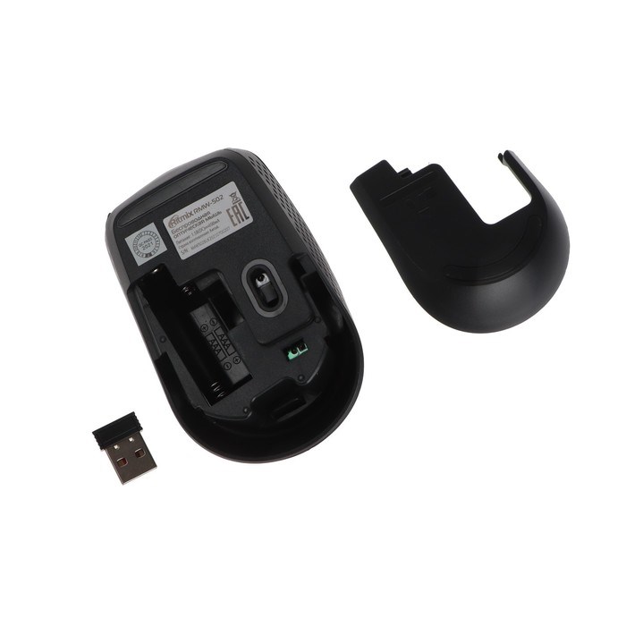 Мышь Ritmix RMW-502, беспроводная, оптическая, 1200 dpi, 2xAAA(не в компл), USB, чёрная - фото 51368800 Мышь Ritmix RMW-502, беспроводная, оптическая, 1200 dpi, 2xAAA(не в компл), USB, чёрная - фото 51368800
