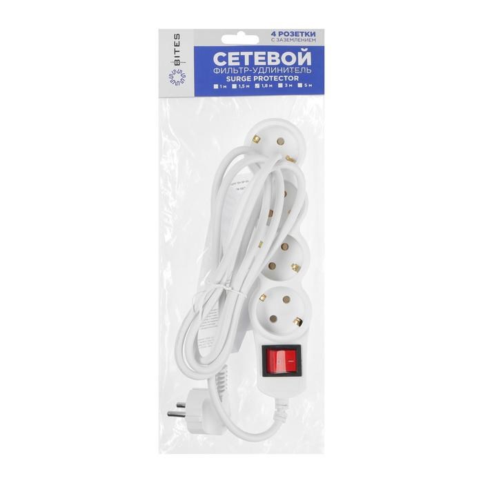 Сетевой фильтр 5bites SP4W-118 4S, 4 розетки, 1.8 м, 10 А, 3х0.75 мм2, с выкл., белый - фото 51368891 Сетевой фильтр 5bites SP4W-118 4S, 4 розетки, 1.8 м, 10 А, 3х0.75 мм2, с выкл., белый - фото 51368891
