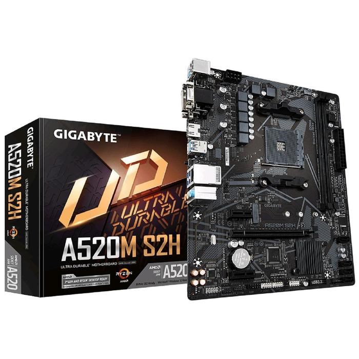 Материнская плата Gigabyte A520M S2H, AM4, A520, 2xDDR4, VGA, DVI, HDMI, mATX - фото 51369005 Материнская плата Gigabyte A520M S2H, AM4, A520, 2xDDR4, VGA, DVI, HDMI, mATX - фото 51369005