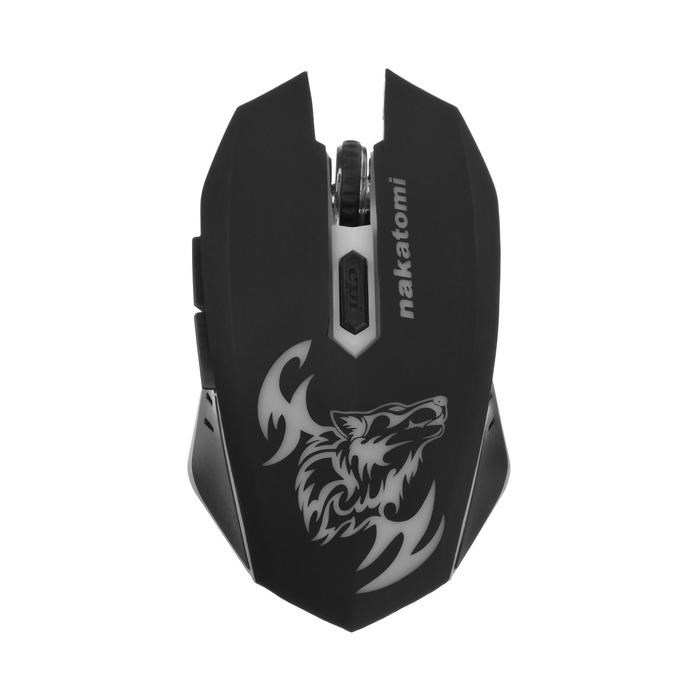 Мышь Nakatomi MROG-15U, игровая, беспроводная, оптическая, 1600 dpi, подсветка, USB, чёрная - фото 51369156 Мышь Nakatomi MROG-15U, игровая, беспроводная, оптическая, 1600 dpi, подсветка, USB, чёрная - фото 51369156