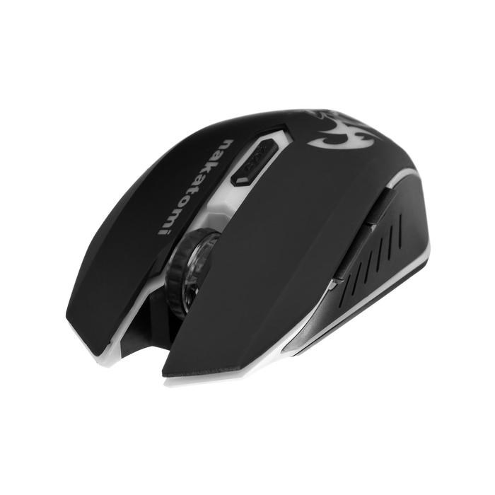 Мышь Nakatomi MROG-15U, игровая, беспроводная, оптическая, 1600 dpi, подсветка, USB, чёрная - фото 51369158 Мышь Nakatomi MROG-15U, игровая, беспроводная, оптическая, 1600 dpi, подсветка, USB, чёрная - фото 51369158