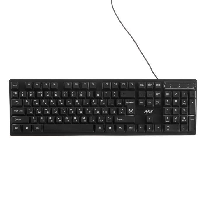 Клавиатура Defender Arx GK-196L, игровая, проводная, подсветка, 104 клавиши, USB, чёрная - фото 51369267 Клавиатура Defender Arx GK-196L, игровая, проводная, подсветка, 104 клавиши, USB, чёрная - фото 51369267