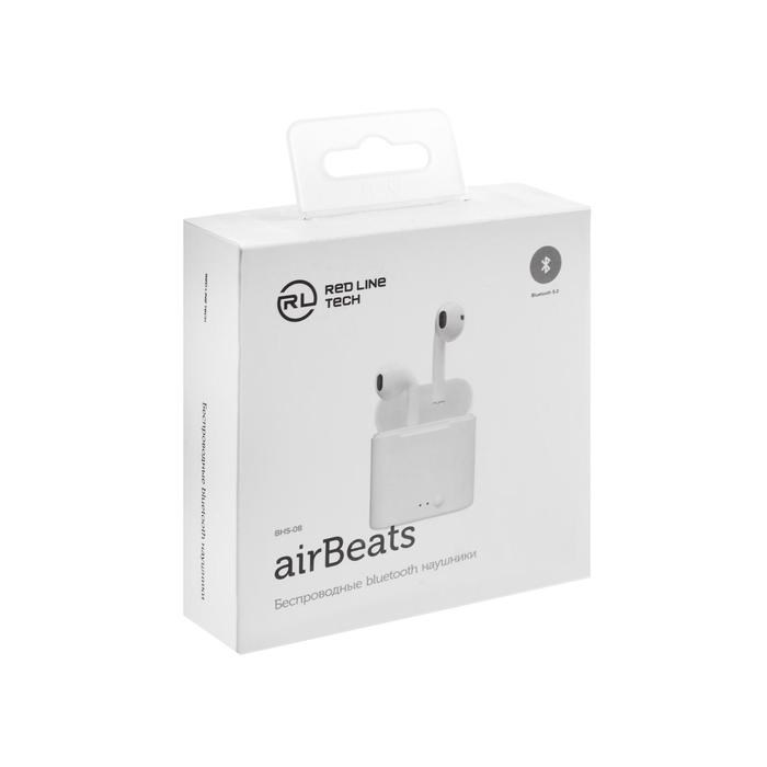 Наушники Red Line BHS - 08, беспроводные, вкладыши, микрофон, BT 4.2, 35/200 мАч, белые - фото 51369359 Наушники Red Line BHS - 08, беспроводные, вкладыши, микрофон, BT 4.2, 35/200 мАч, белые - фото 51369359