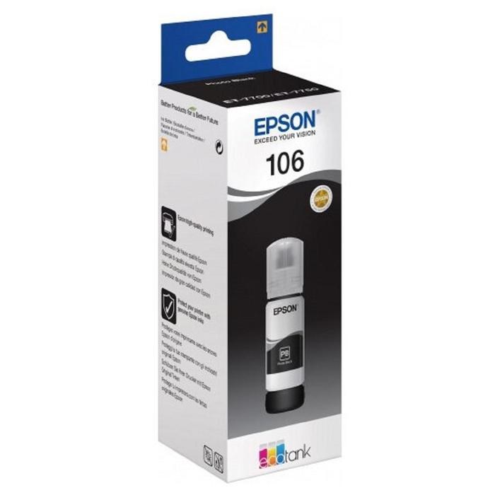Чернила Epson 106BK C13T00R140 черный для Epson L7160/7180 (70мл) - фото 51370202 Чернила Epson 106BK C13T00R140 черный для Epson L7160/7180 (70мл) - фото 51370202