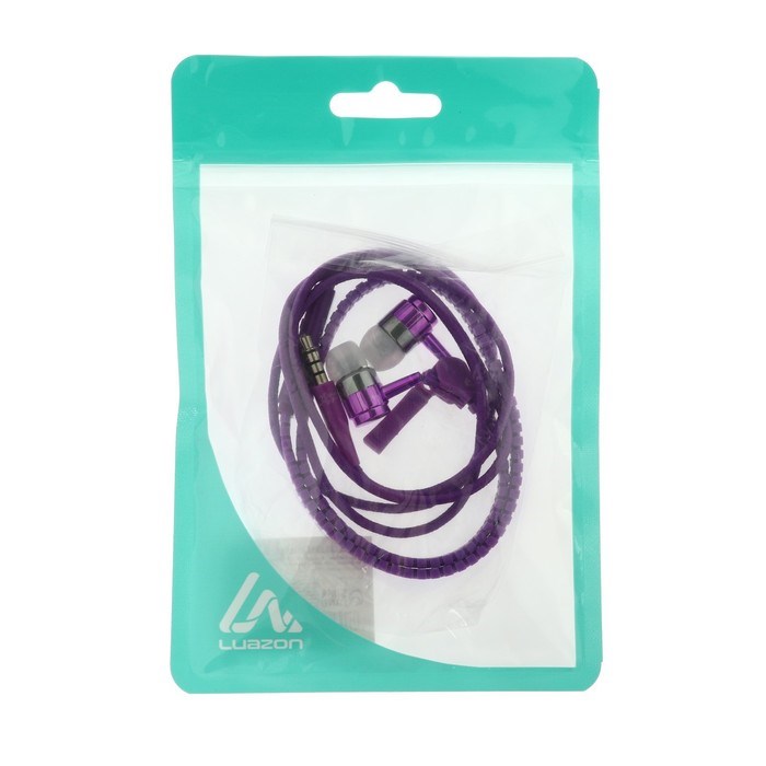 Наушники LuazON VBT 1.10 "Молния", вакуумные, микрофон, фиолетовые - фото 51370457 Наушники LuazON VBT 1.10 "Молния", вакуумные, микрофон, фиолетовые - фото 51370457