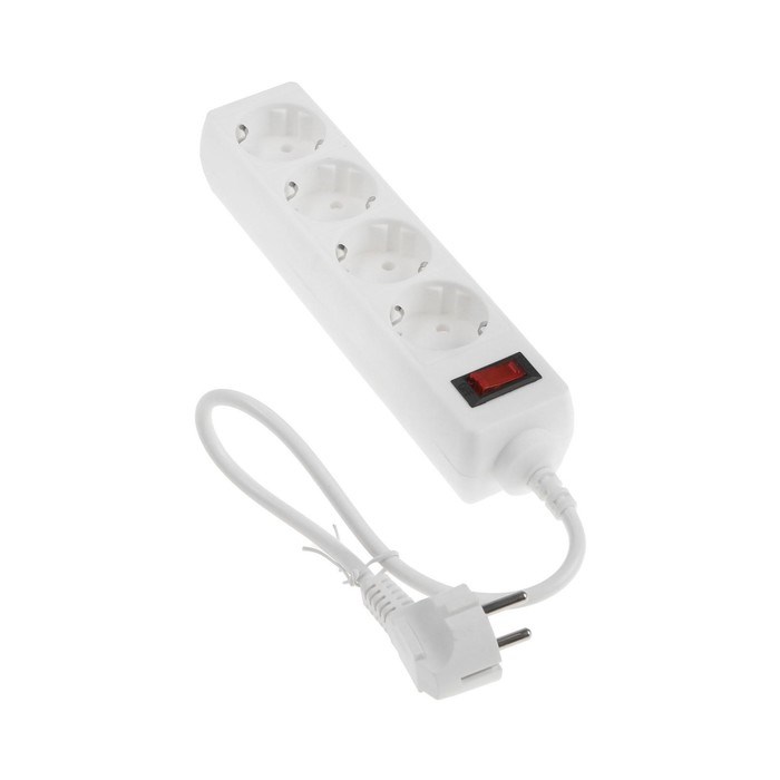 Сетевой фильтр Luazon Lighting, 4 розетки, 0.5 м, 2200 Вт, 3 х 0.75 мм2, 10 A, 220 В, белый - фото 51370519 Сетевой фильтр Luazon Lighting, 4 розетки, 0.5 м, 2200 Вт, 3 х 0.75 мм2, 10 A, 220 В, белый - фото 51370519