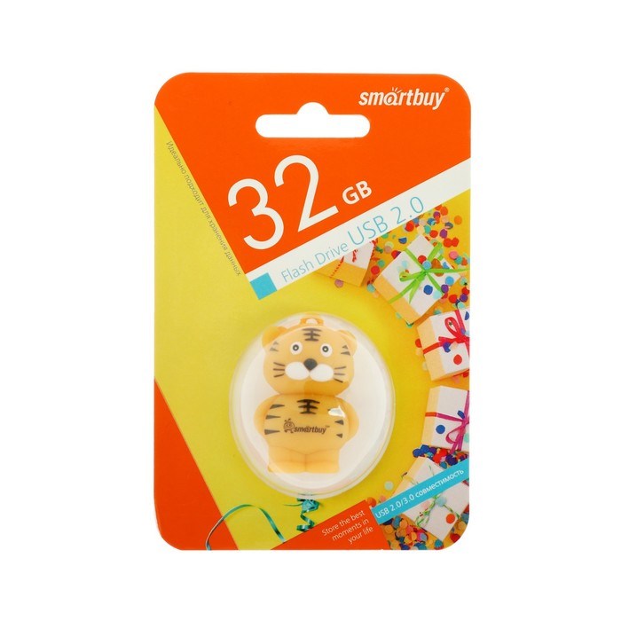 Флешка Smartbuy Wild series "Тигр", 32 Гб, USB 2.0, чт до 25 Мб/с, зап до 15 Мб/с - фото 51371302 Флешка Smartbuy Wild series "Тигр", 32 Гб, USB 2.0, чт до 25 Мб/с, зап до 15 Мб/с - фото 51371302