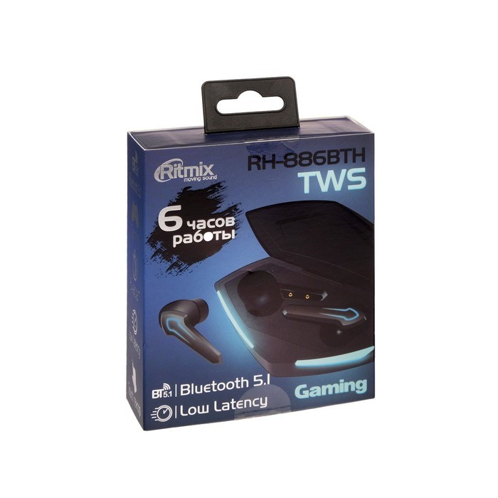 Наушники Ritmix RH-886BTH, беспроводные, вакуумные, игровые, микрофон, BT5.1, 350мАч, черные - фото 51371403 Наушники Ritmix RH-886BTH, беспроводные, вакуумные, игровые, микрофон, BT5.1, 350мАч, черные - фото 51371403