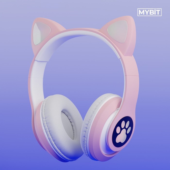 Наушники беспроводные, с ушками кошки, MYBIT W-32, Bluetooth 5.0, с микрофоном, AUX, microSD, MP3, 400 мАч, розовые - фото 51371635 Наушники беспроводные, с ушками кошки, MYBIT W-32, Bluetooth 5.0, с микрофоном, AUX, microSD, MP3, 400 мАч, розовые - фото 51371635