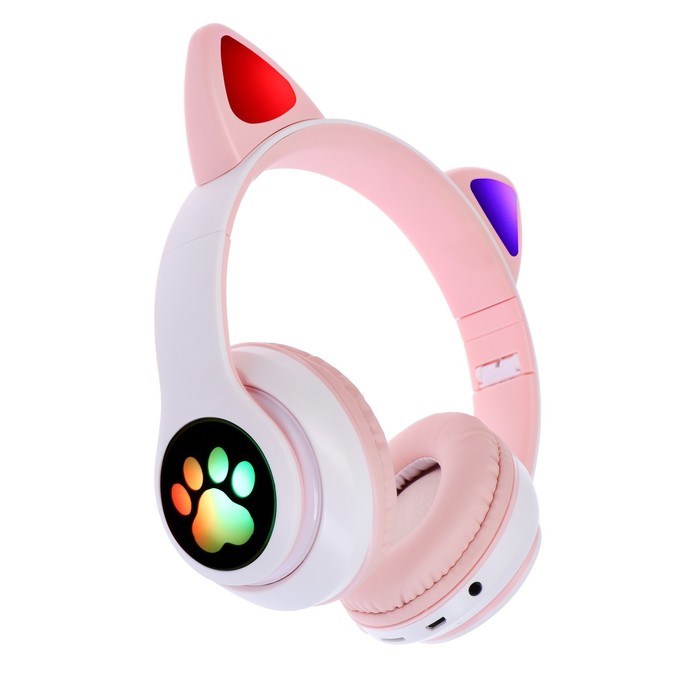 Наушники беспроводные, с ушками кошки, MYBIT W-32, Bluetooth 5.0, с микрофоном, AUX, microSD, MP3, 400 мАч, розовые - фото 51371636 Наушники беспроводные, с ушками кошки, MYBIT W-32, Bluetooth 5.0, с микрофоном, AUX, microSD, MP3, 400 мАч, розовые - фото 51371636