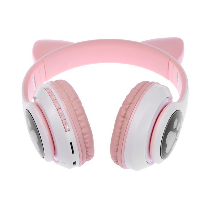 Наушники беспроводные, с ушками кошки, MYBIT W-32, Bluetooth 5.0, с микрофоном, AUX, microSD, MP3, 400 мАч, розовые - фото 51371638 Наушники беспроводные, с ушками кошки, MYBIT W-32, Bluetooth 5.0, с микрофоном, AUX, microSD, MP3, 400 мАч, розовые - фото 51371638