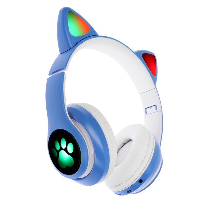 Наушники беспроводные, с ушками кошки, MYBIT W-32, Bluetooth 5.0, с микрофоном, AUX, microSD, MP3, 400 мАч, синие - фото 51371647 Наушники беспроводные, с ушками кошки, MYBIT W-32, Bluetooth 5.0, с микрофоном, AUX, microSD, MP3, 400 мАч, синие - фото 51371647