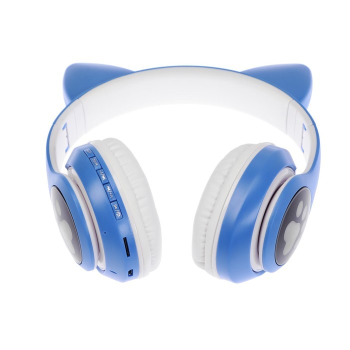 Наушники беспроводные, с ушками кошки, MYBIT W-32, Bluetooth 5.0, с микрофоном, AUX, microSD, MP3, 400 мАч, синие - фото 51371649 Наушники беспроводные, с ушками кошки, MYBIT W-32, Bluetooth 5.0, с микрофоном, AUX, microSD, MP3, 400 мАч, синие - фото 51371649