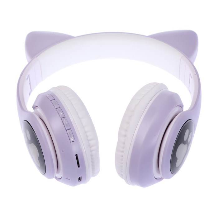 Наушники беспроводные, с ушками кошки, MYBIT W-32, Bluetooth 5.0, с микрофоном, AUX, microSD, MP3, 400 мАч, фиолетовые - фото 51371660 Наушники беспроводные, с ушками кошки, MYBIT W-32, Bluetooth 5.0, с микрофоном, AUX, microSD, MP3, 400 мАч, фиолетовые - фото 51371660