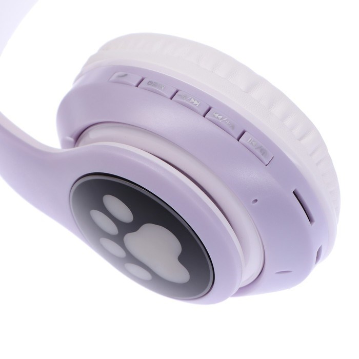 Наушники беспроводные, с ушками кошки, MYBIT W-32, Bluetooth 5.0, с микрофоном, AUX, microSD, MP3, 400 мАч, фиолетовые - фото 51371661 Наушники беспроводные, с ушками кошки, MYBIT W-32, Bluetooth 5.0, с микрофоном, AUX, microSD, MP3, 400 мАч, фиолетовые - фото 51371661