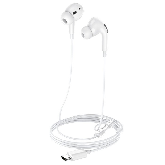 Наушники Hoco M1 Pro, проводные, вакуумные, микрофон, Type-C, 1.2 м, белые - фото 51371905