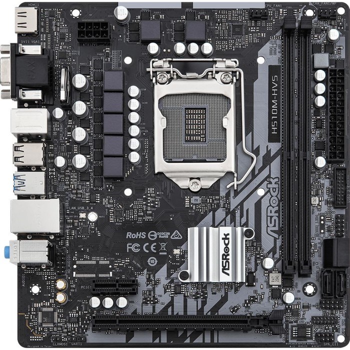 Материнская плата Asrock H510M-HVS R2.0, LGA1200, H410, 2xDDR4, VGA, HDMI, mATX - фото 51372021 Материнская плата Asrock H510M-HVS R2.0, LGA1200, H410, 2xDDR4, VGA, HDMI, mATX - фото 51372021