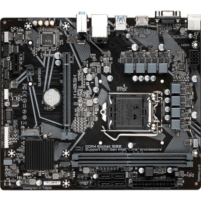 Материнская плата Gigabyte H510M H, LGA1200, H510, 2xDDR4, VGA, HDMI, mATX - фото 51372024 Материнская плата Gigabyte H510M H, LGA1200, H510, 2xDDR4, VGA, HDMI, mATX - фото 51372024