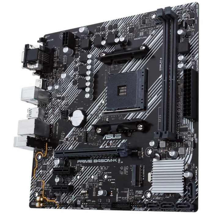 Материнская плата Asus PRIME B450M-K II, AM4, B450, 2xDDR4, VGA, DVI, HDMI, mATX - фото 51372028 Материнская плата Asus PRIME B450M-K II, AM4, B450, 2xDDR4, VGA, DVI, HDMI, mATX - фото 51372028