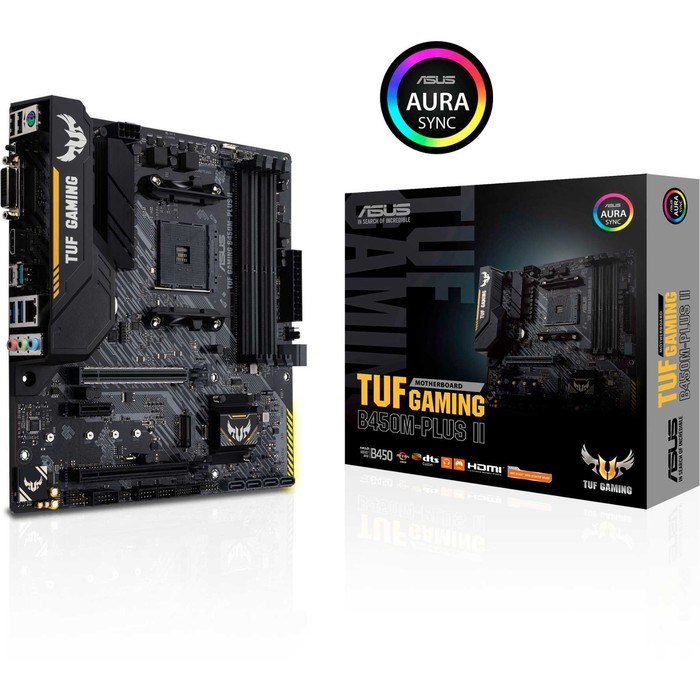 Материнская плата Asus TUF GAMING B450M-PLUS II, AM4, B450, 4xDDR4, DVI, HDMI, mATX - фото 51372047 Материнская плата Asus TUF GAMING B450M-PLUS II, AM4, B450, 4xDDR4, DVI, HDMI, mATX - фото 51372047