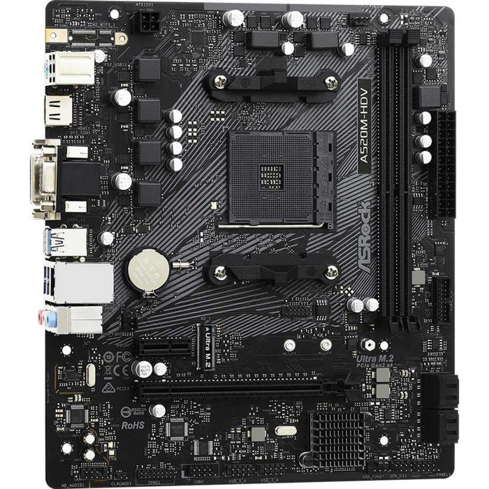 Материнская плата Asrock A520M-HDV, AM4, A520, 2xDDR4, VGA, DVI, HDMI, mATX - фото 51372060 Материнская плата Asrock A520M-HDV, AM4, A520, 2xDDR4, VGA, DVI, HDMI, mATX - фото 51372060