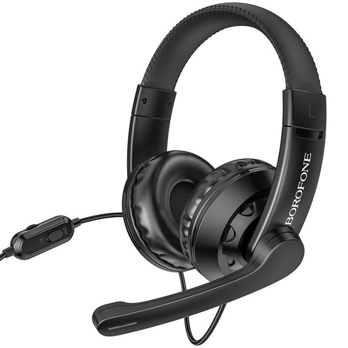 Наушники Borofone BO102, игровые, накладные, микрофон, 3.5 мм, 1.2 м, чёрные - фото 51372290 Наушники Borofone BO102, игровые, накладные, микрофон, 3.5 мм, 1.2 м, чёрные - фото 51372290