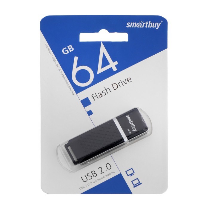 Флешка Smartbuy Quartz series Black, 64 Гб, USB 2.0, чт до 25 Мб/с, зап до 15 Мб/с, чёрная - фото 51372342 Флешка Smartbuy Quartz series Black, 64 Гб, USB 2.0, чт до 25 Мб/с, зап до 15 Мб/с, чёрная - фото 51372342