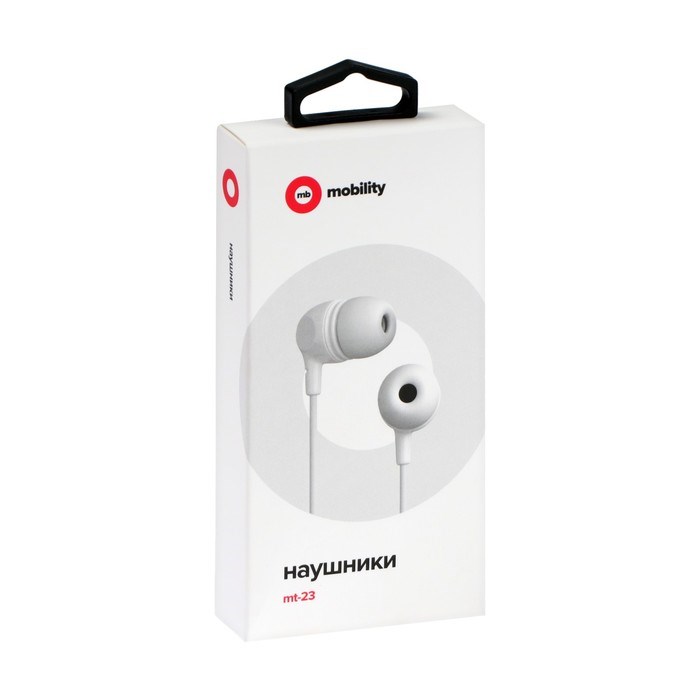 Наушники mObility mt-23, вакуумные, проводные, 95 дБ, 32 Ом, 1 м, белые - фото 51372473 Наушники mObility mt-23, вакуумные, проводные, 95 дБ, 32 Ом, 1 м, белые - фото 51372473