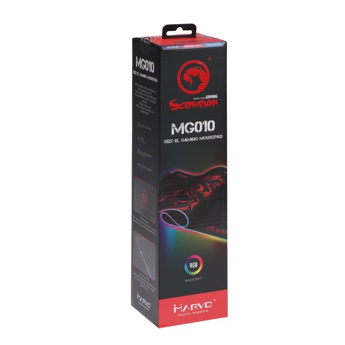 Коврик для мыши MARVO MG010, игровой, 800x305x4 мм, подсветка, чёрный - фото 51372620 Коврик для мыши MARVO MG010, игровой, 800x305x4 мм, подсветка, чёрный - фото 51372620