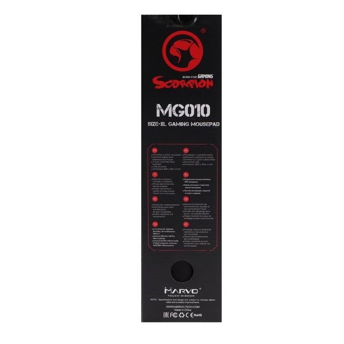 Коврик для мыши MARVO MG010, игровой, 800x305x4 мм, подсветка, чёрный - фото 51372622 Коврик для мыши MARVO MG010, игровой, 800x305x4 мм, подсветка, чёрный - фото 51372622