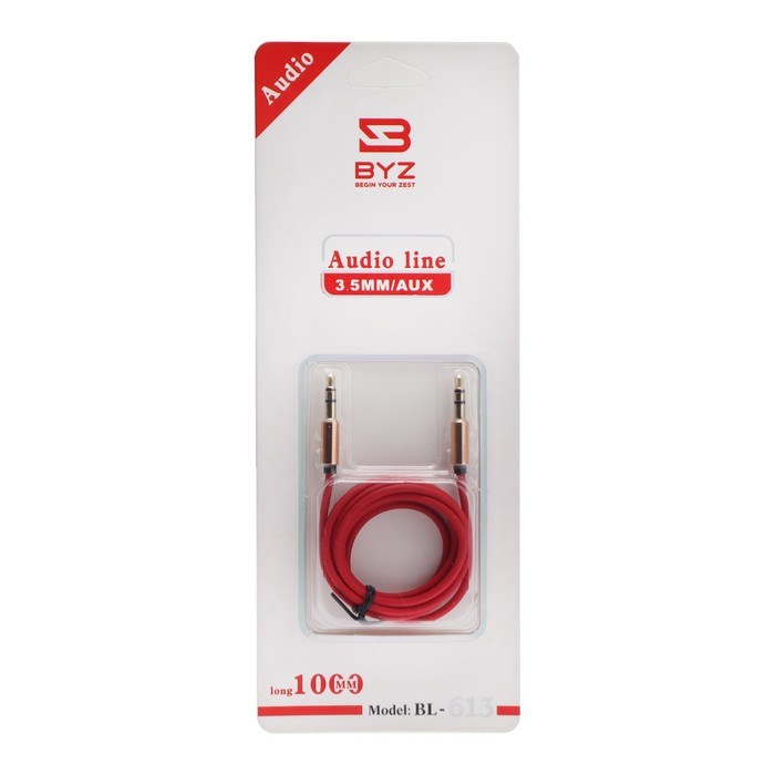 Кабель аудио AUX BYZ BL-613, Jack 3.5 мм(m)-Jack 3.5 мм(m), 1м, красный - фото 51372824 Кабель аудио AUX BYZ BL-613, Jack 3.5 мм(m)-Jack 3.5 мм(m), 1м, красный - фото 51372824