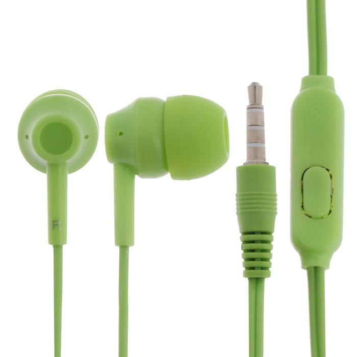 Наушники Blast BAH-217 Mobile, вакуумные, микрофон, 3.5 мм, 1.2 м, зеленые - фото 51372935
