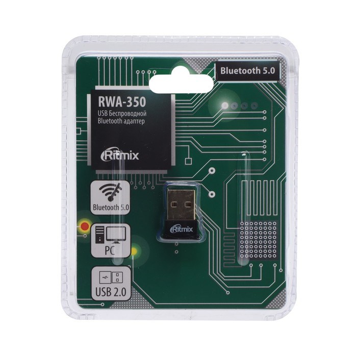 Bluetooth-адаптер RITMIX RWA-350, вер 5.0, USB, чёрный - фото 51372947 Bluetooth-адаптер RITMIX RWA-350, вер 5.0, USB, чёрный - фото 51372947