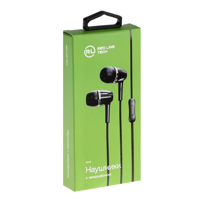 Наушники Red Line Stereo Headset SP08, вакуумные, микрофон, проводные, 1.2 м, черные - фото 51372966 Наушники Red Line Stereo Headset SP08, вакуумные, микрофон, проводные, 1.2 м, черные - фото 51372966