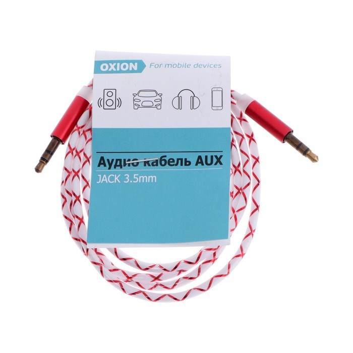 Кабель аудио AUX OXION AUX018, Jack 3.5 мм(m)-Jack 3.5 мм(m), 1м, красный - фото 51373019 Кабель аудио AUX OXION AUX018, Jack 3.5 мм(m)-Jack 3.5 мм(m), 1м, красный - фото 51373019