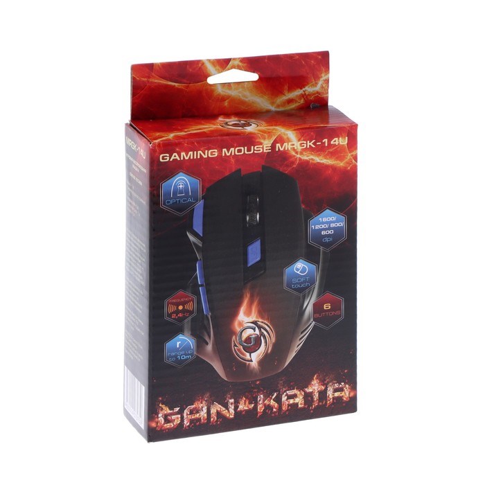 Мышь Dialog MRGK-14U Gan-Kata, игровая, беспроводная, 1600 dpi, 2хАА, USB, чёрная - фото 51373052 Мышь Dialog MRGK-14U Gan-Kata, игровая, беспроводная, 1600 dpi, 2хАА, USB, чёрная - фото 51373052