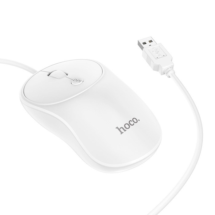 Мышь Hoco GM13, проводная, оптическая, 1000-1600 dpi, 1.5 м, белая - фото 51373129 Мышь Hoco GM13, проводная, оптическая, 1000-1600 dpi, 1.5 м, белая - фото 51373129