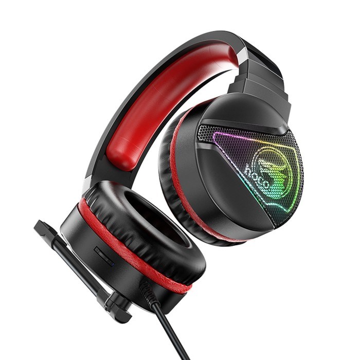 Наушники Hoco W104, игровые, накладные, микрофон, USB + 3.5 мм, 2 м, черно-красные - фото 51373138 Наушники Hoco W104, игровые, накладные, микрофон, USB + 3.5 мм, 2 м, черно-красные - фото 51373138