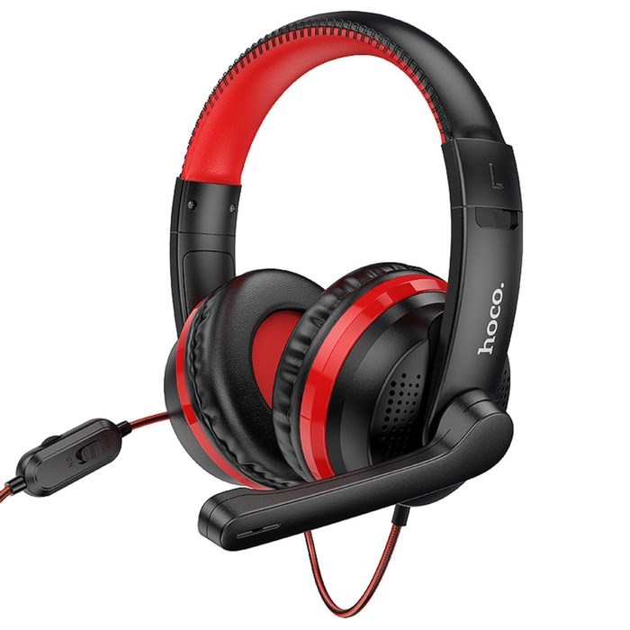 Наушники Hoco W103, игровые, накладные, микрофон, 3.5 мм, 1.2 м, черно-красные - фото 51373143 Наушники Hoco W103, игровые, накладные, микрофон, 3.5 мм, 1.2 м, черно-красные - фото 51373143