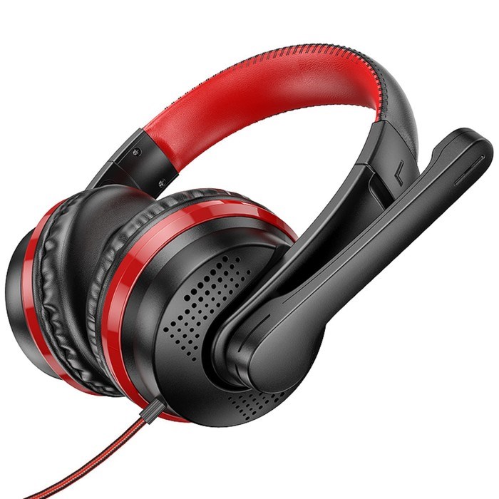 Наушники Hoco W103, игровые, накладные, микрофон, 3.5 мм, 1.2 м, черно-красные - фото 51373144 Наушники Hoco W103, игровые, накладные, микрофон, 3.5 мм, 1.2 м, черно-красные - фото 51373144