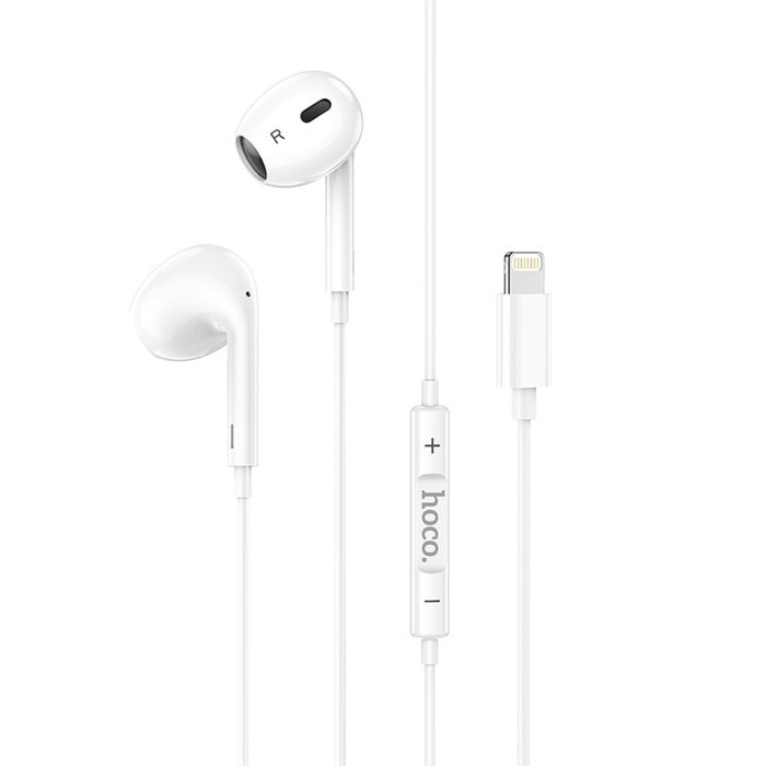Наушники Hoco M1 Max, проводные, вкладыши, микрофон по Bluetooth 5.0, Lightning, 1.2 м, белые - фото 51373192 Наушники Hoco M1 Max, проводные, вкладыши, микрофон по Bluetooth 5.0, Lightning, 1.2 м, белые - фото 51373192