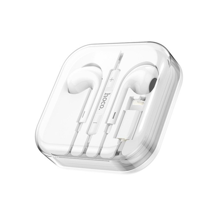Наушники Hoco M1 Max, проводные, вкладыши, микрофон по Bluetooth 5.0, Lightning, 1.2 м, белые - фото 51373193 Наушники Hoco M1 Max, проводные, вкладыши, микрофон по Bluetooth 5.0, Lightning, 1.2 м, белые - фото 51373193