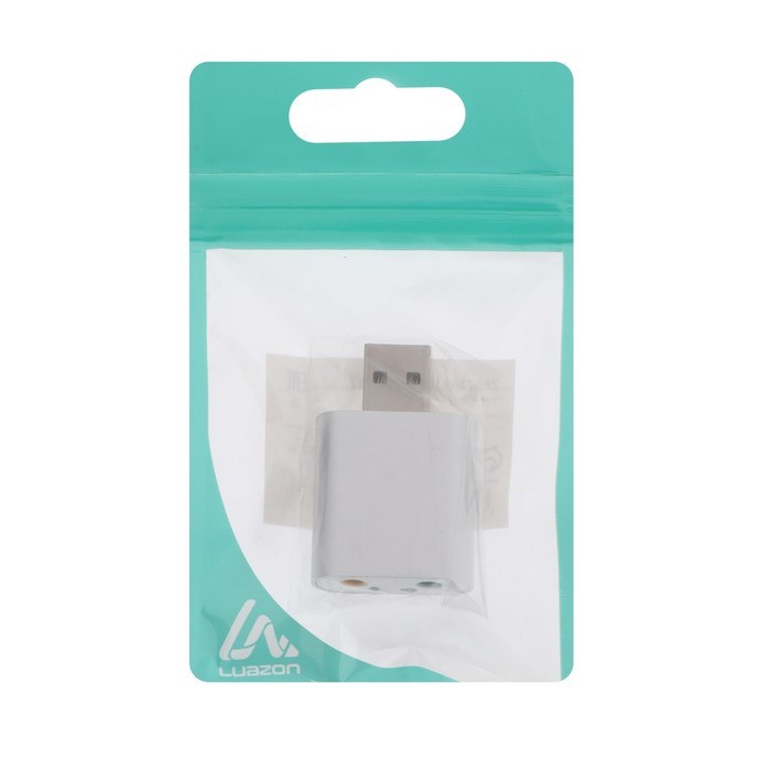 Внешняя звуковая карта Luazon, USB, разъемы Jack: наушники и микрофон, серая - фото 51373262 Внешняя звуковая карта Luazon, USB, разъемы Jack: наушники и микрофон, серая - фото 51373262