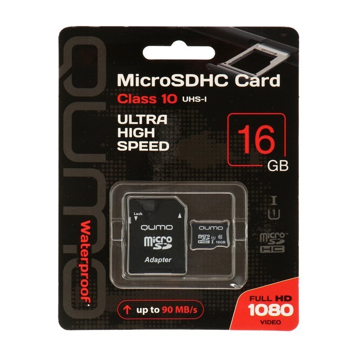 Карта памяти QUMO MicroSD, 16 Гб, SDHC, UHS-I, класс 10, с адаптером SD - фото 51373310 Карта памяти QUMO MicroSD, 16 Гб, SDHC, UHS-I, класс 10, с адаптером SD - фото 51373310