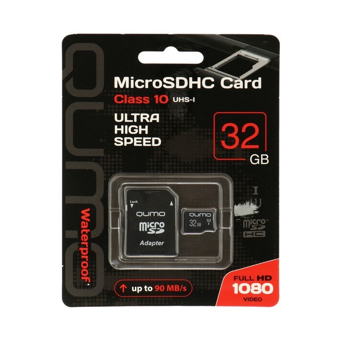 Карта памяти QUMO MicroSD, 32 Гб, SDHC, UHS-I, класс 10, с адаптером SD - фото 51373312 Карта памяти QUMO MicroSD, 32 Гб, SDHC, UHS-I, класс 10, с адаптером SD - фото 51373312
